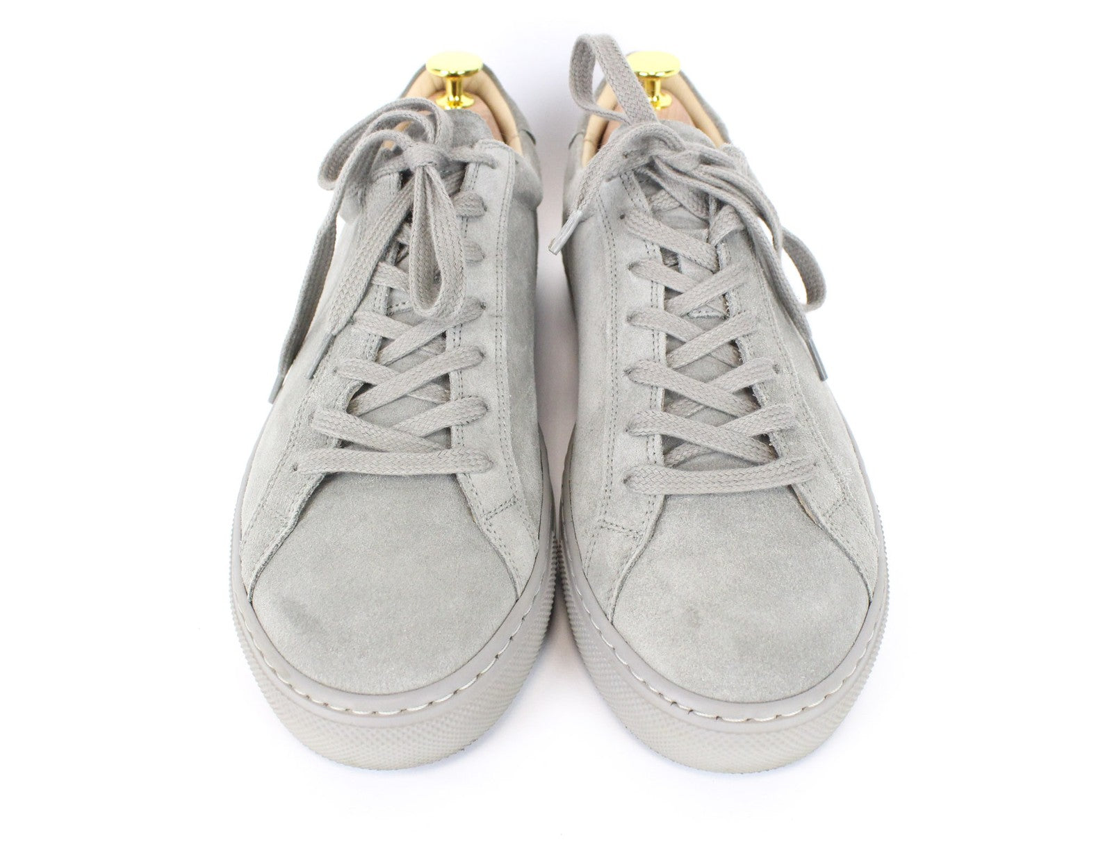 SUITSUPPLY Men's Grey Suede EU41 Lace-Up Low Sneakers for Everyday Wear