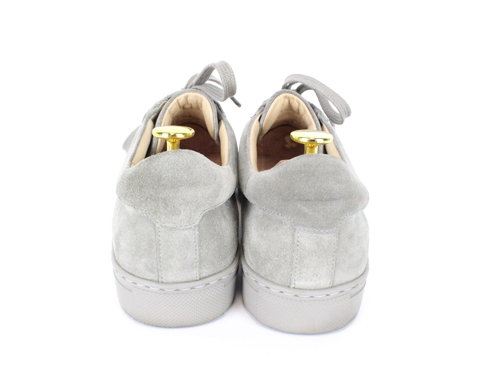 SUITSUPPLY Men's Grey Suede EU41 Lace-Up Low Sneakers for Everyday Wear