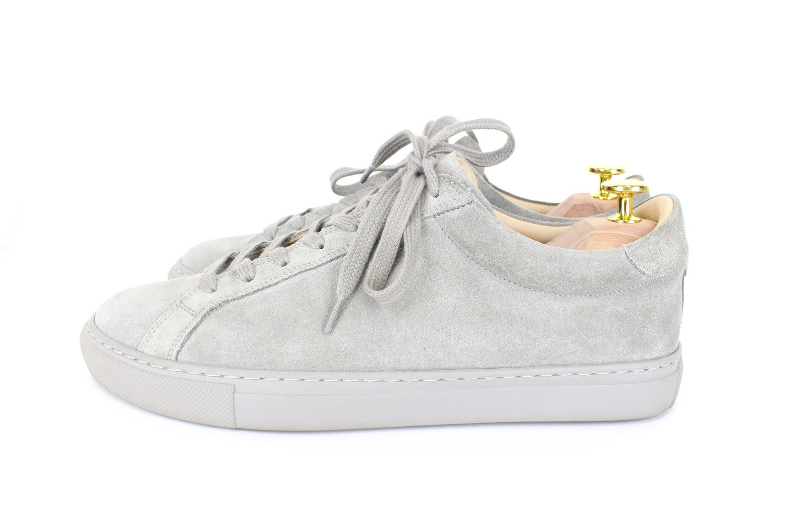 SUITSUPPLY Men's Grey Suede EU41 Lace-Up Low Sneakers for Everyday Wear