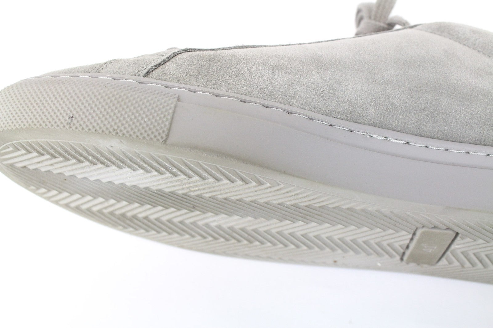 SUITSUPPLY Men's Grey Suede EU41 Lace-Up Low Sneakers for Everyday Wear