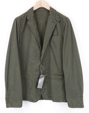 RICHMOND Men's Green Cotton Blazer 48 Unlined Casual Light Single-Breasted