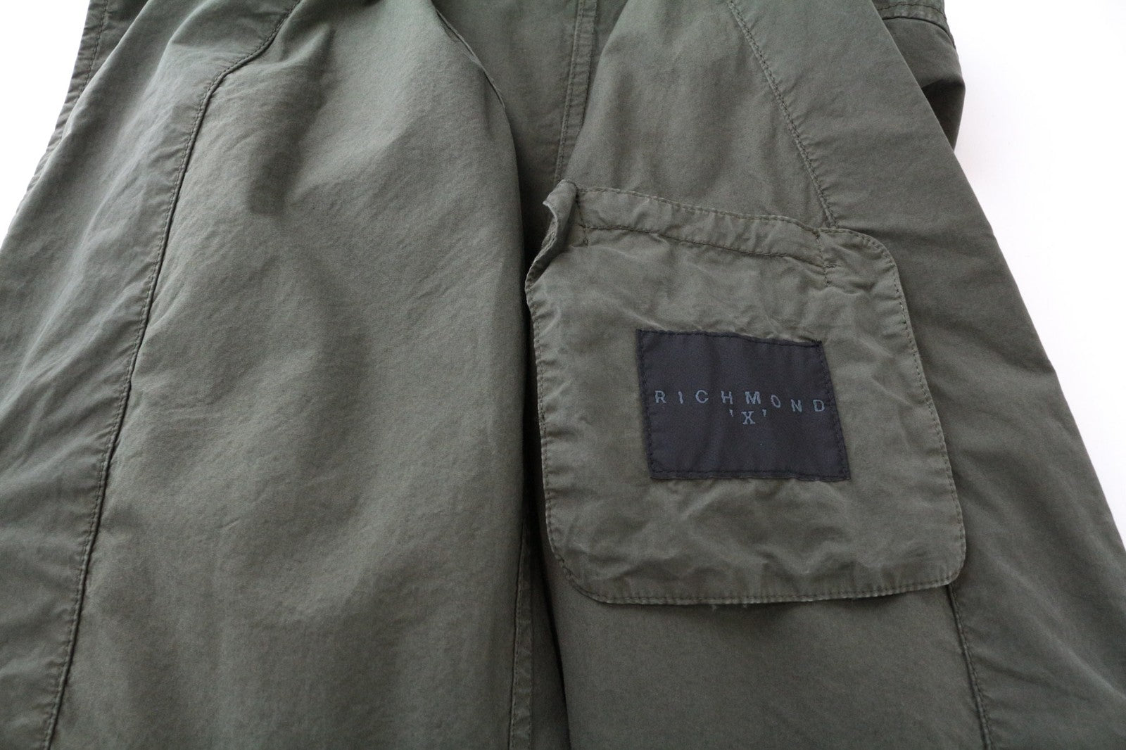 RICHMOND Men's Green Cotton Blazer 48 Unlined Casual Light Single-Breasted