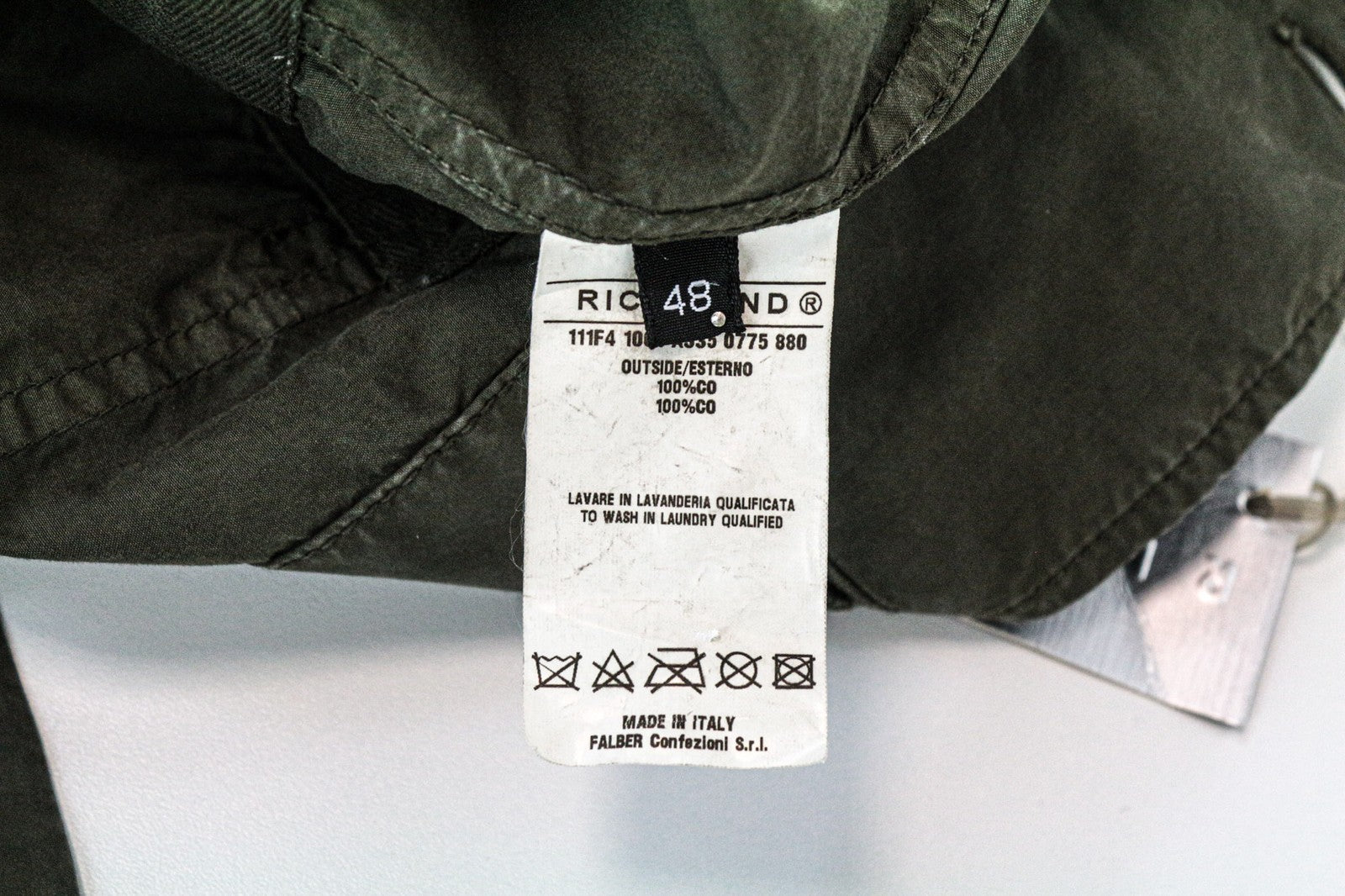 RICHMOND Men's Green Cotton Blazer 48 Unlined Casual Light Single-Breasted