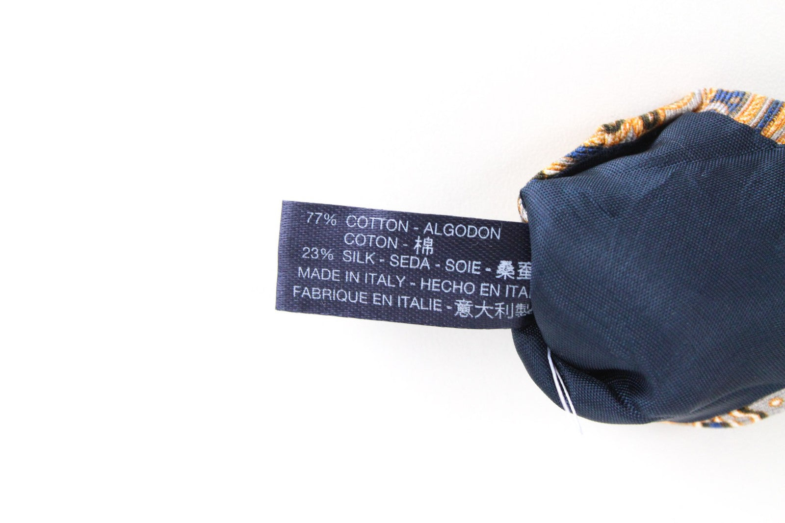 SUITSUPPLY Blue Tie ~150x8cm Graphic Pattern Cotton Silk Blend Pointed-End