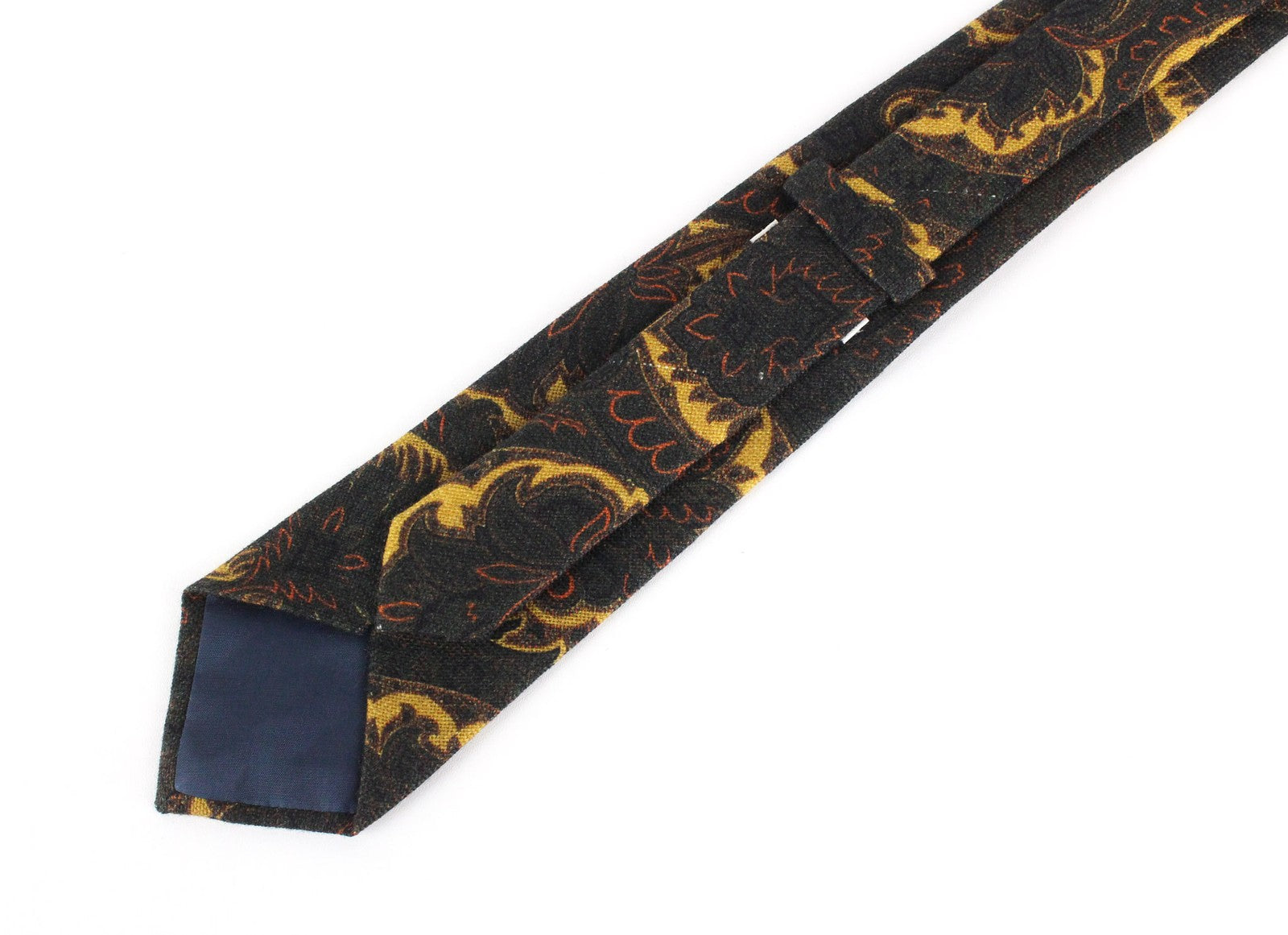 SUITSUPPLY Brown Wool Tie ~150x8cm Graphic Print Pointed-End Formal Neckwear