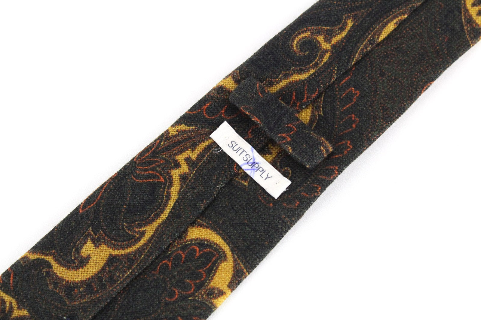SUITSUPPLY Brown Wool Tie ~150x8cm Graphic Print Pointed-End Formal Neckwear