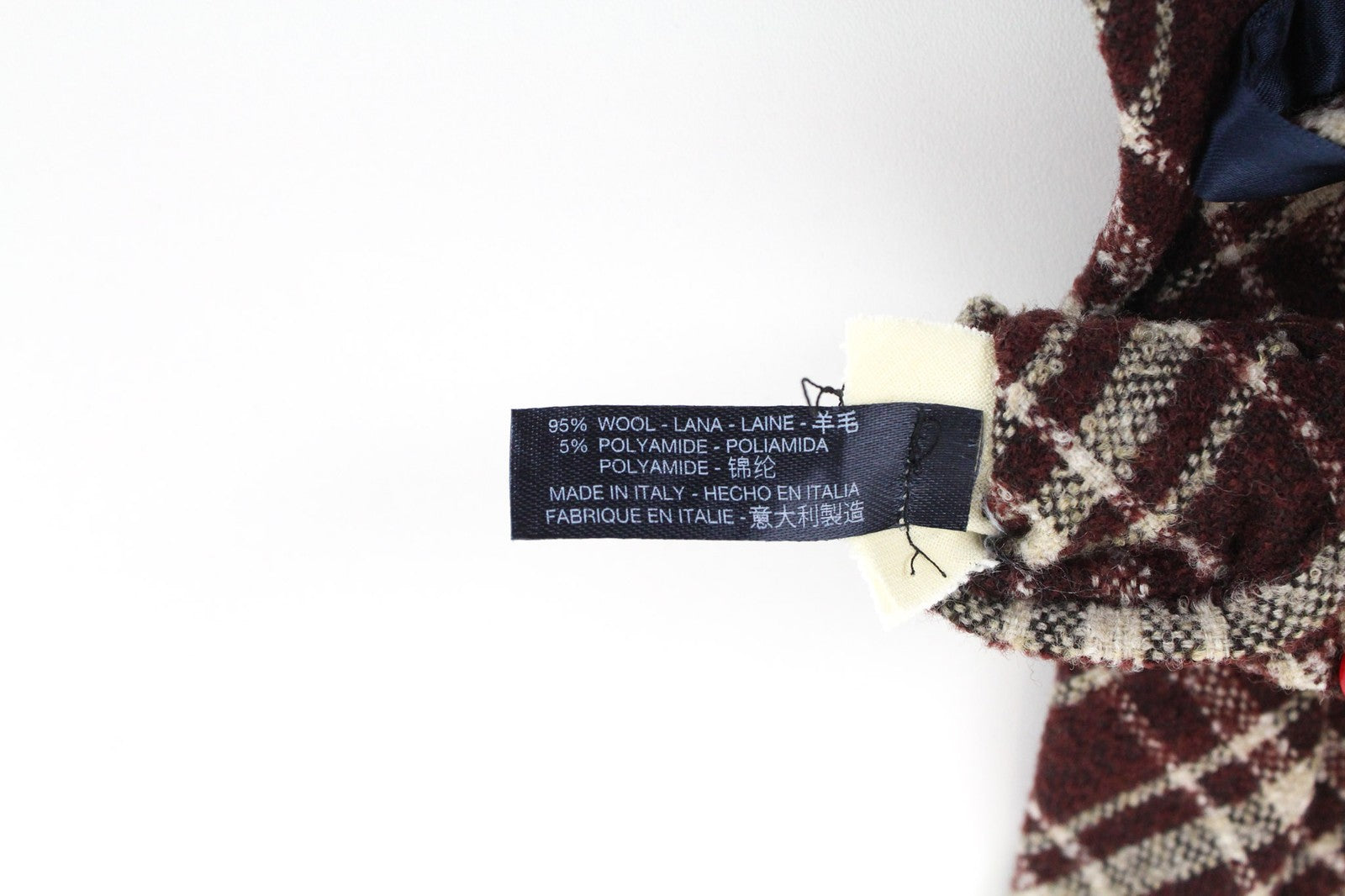 SUITSUPPLY Men's Checked Tie ~150x8cm Purple Wool Blend Classic Neckwear