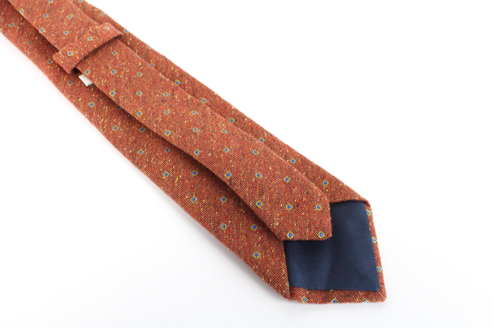 SUITSUPPLY Orange Pattern Tie ~150x8cm Wool Silk Blend Pointed-End Men's