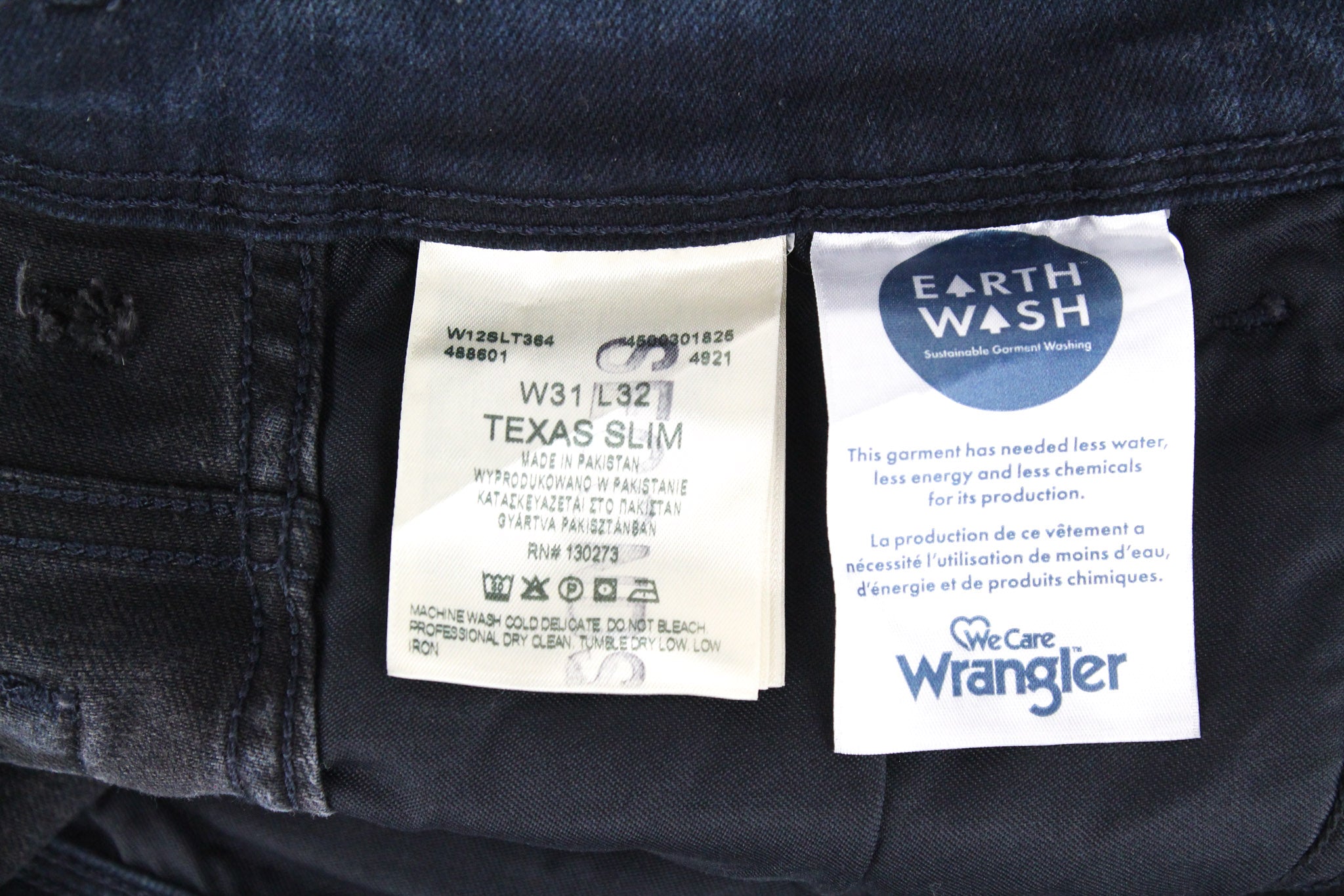 WRANGLER Texas Jeans W31 L32 Men's Slim Fit Blue Stretch Zip Fly High Rise
