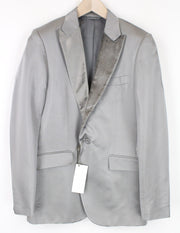 RICHMOND Men's Grey Silver Tuxedo Blazer 48 Peak Lapel Lined Formal