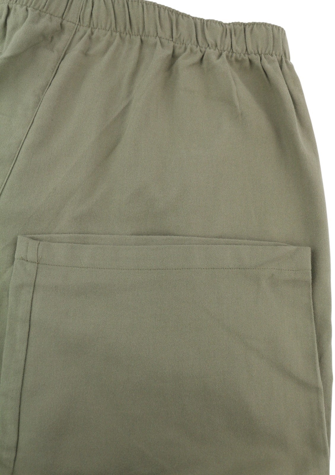 CALVIN KLEIN Men Trousers XL Khaki Green Flannel Elastic Waist Logo Sleepwear