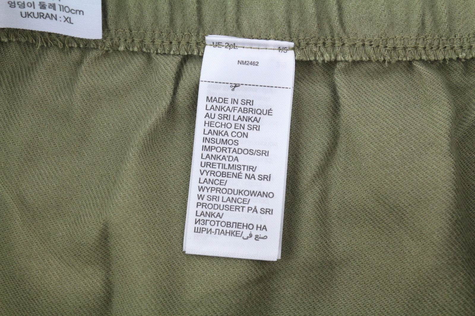 CALVIN KLEIN Men Trousers XL Khaki Green Flannel Elastic Waist Logo Sleepwear