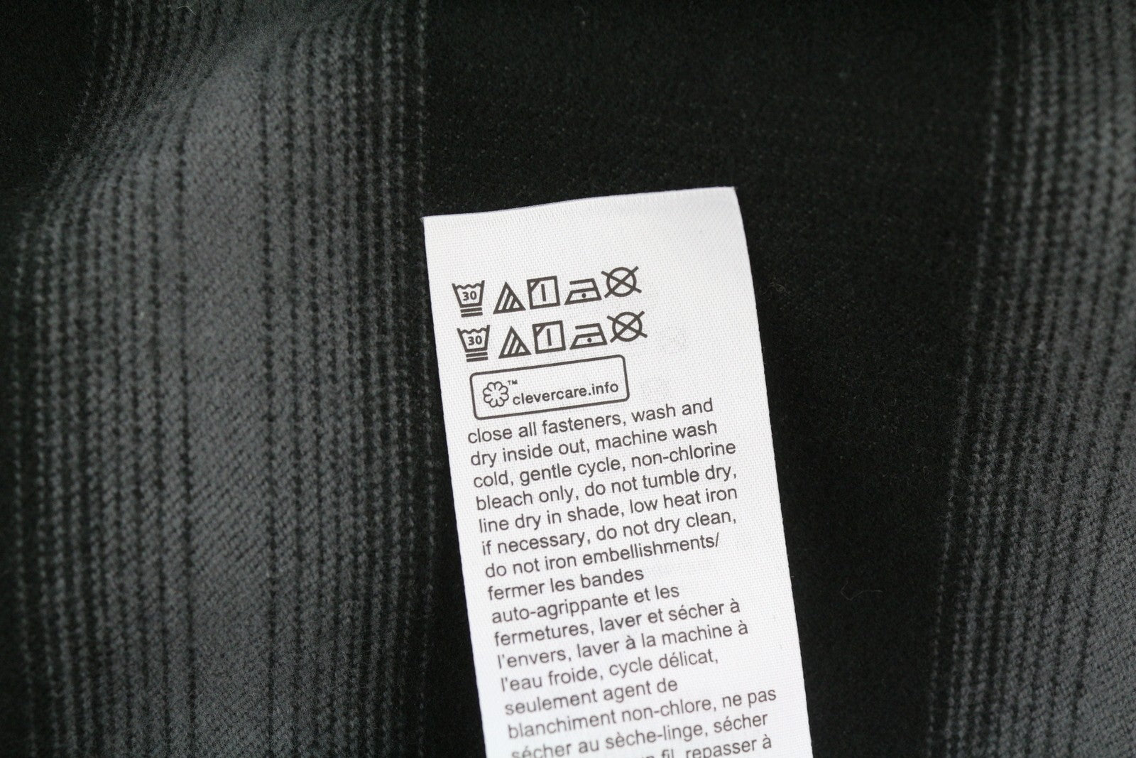 CALVIN KLEIN Twill Fleece Check Men Jacket M Black Overshirt Snap Buttons Spread