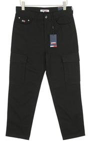 TOMMY HILFIGER Skater Carpenter Men Trousers W30/L32 Black Cargo Zip Fly RRP€119