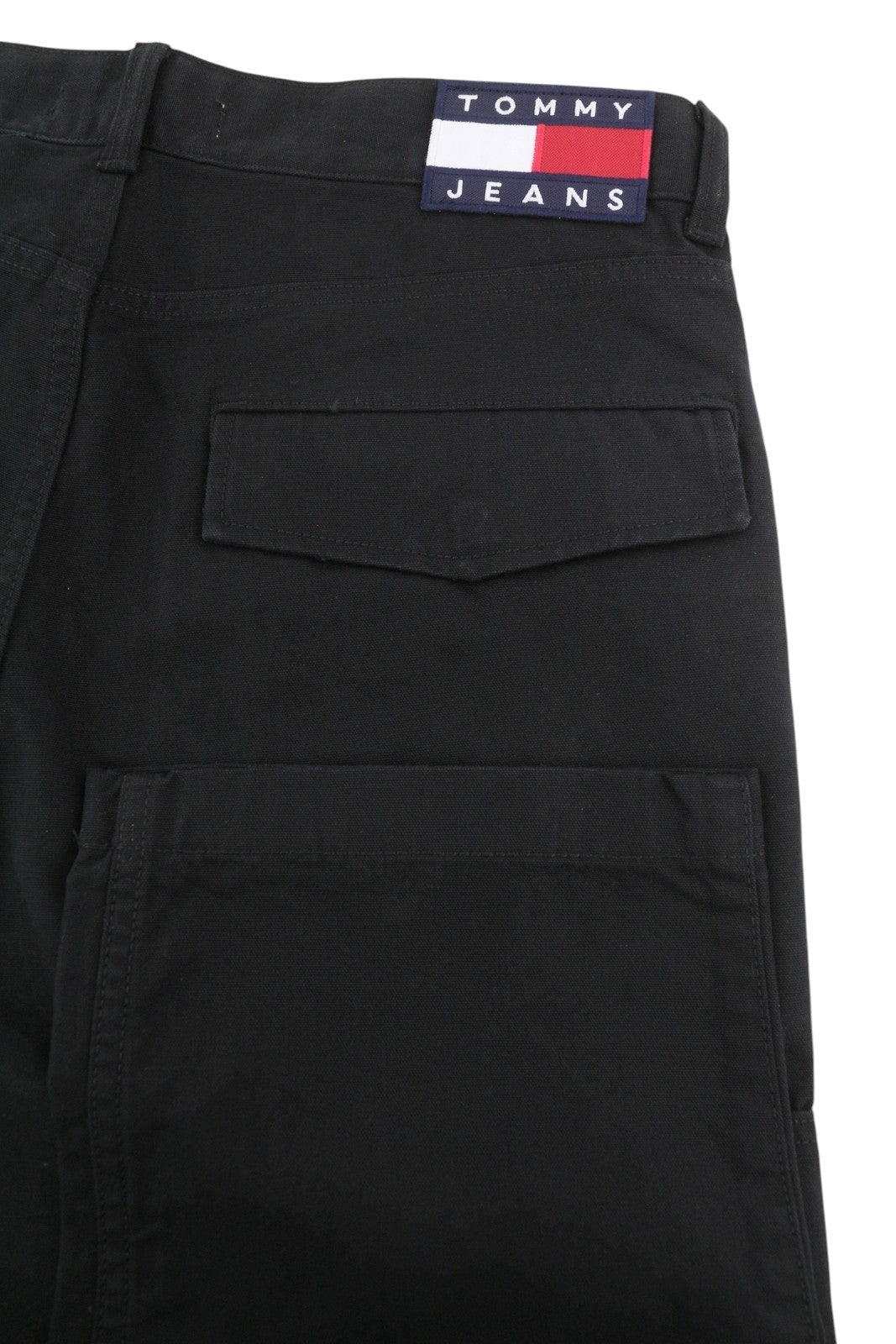TOMMY HILFIGER Skater Carpenter Men Trousers W30/L32 Black Cargo Zip Fly RRP€119