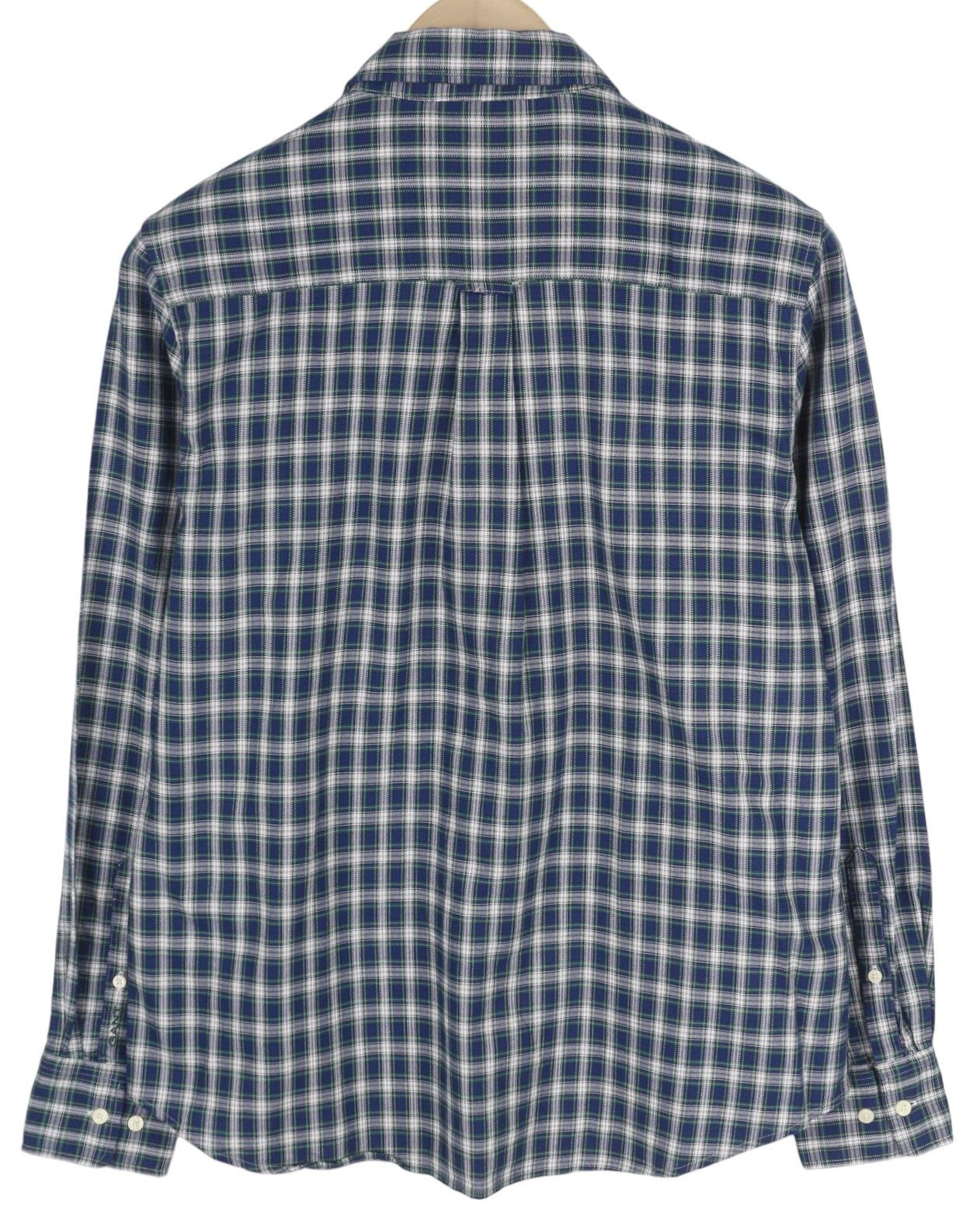 GANT Flannel Women Shirt EU38 Casual Plaid Pattern Button-Up Spread Neck Logo