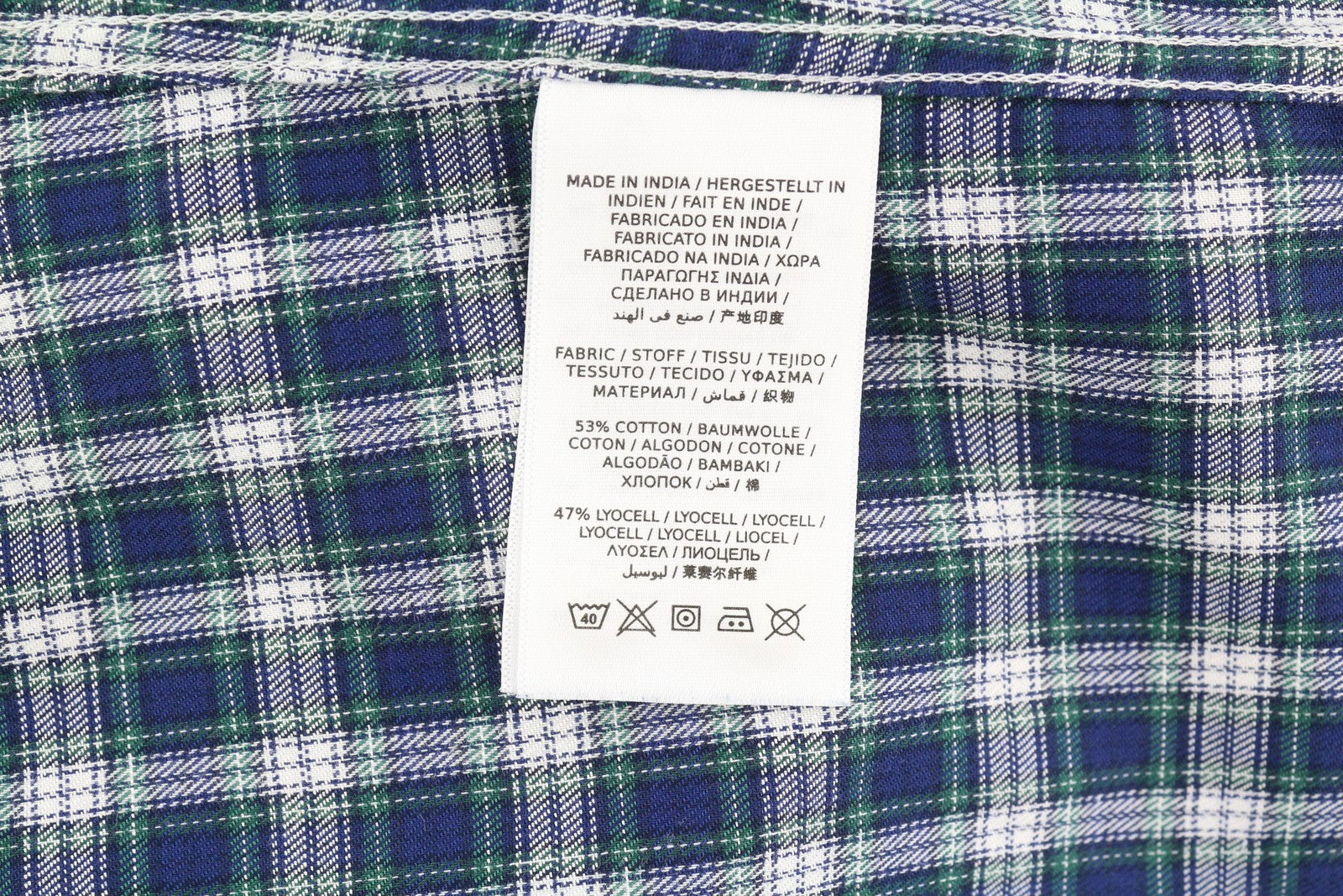 GANT Flannel Women Shirt EU38 Casual Plaid Pattern Button-Up Spread Neck Logo