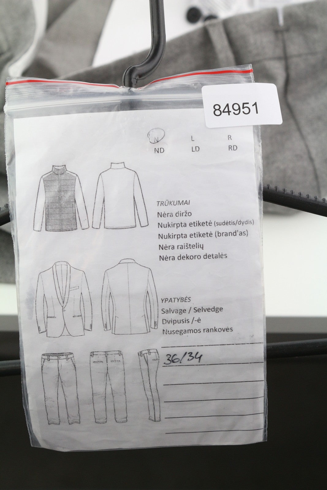 TOMMY HILFIGER Bleecker Brushed Solid Men Trousers W36/L34 Melange Slim Stretch