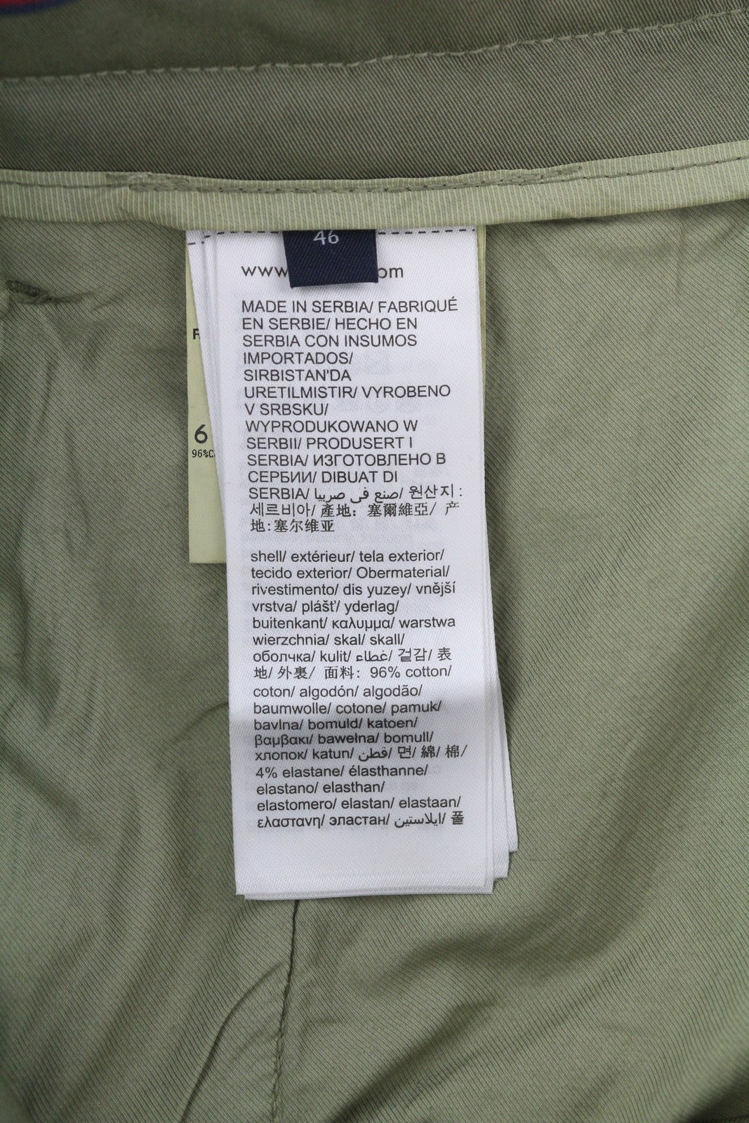 TOMMY HILFIGER Army Stretch Twill Men Trousers W32 Khaki Pleated Zip Fly Tapered