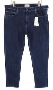 CALVIN KLEIN Tapered Dark Blue Men Jeans W38/L32 Stretch Zip Fly Pockets Denim