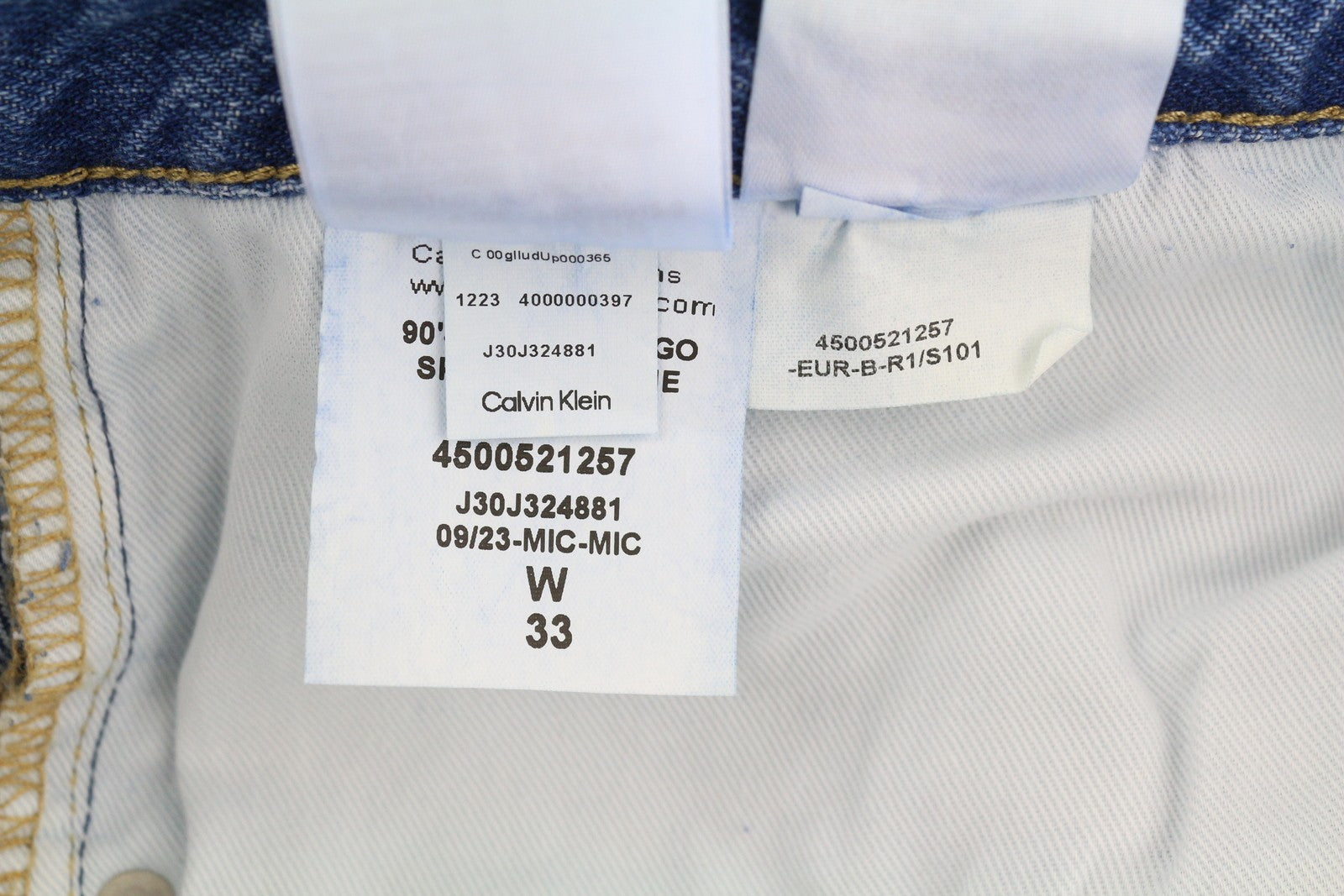 CALVIN KLEIN 90's Loose Cargo Men Jeans W33 Denim Blue Regular Fit Zip Fly Logo