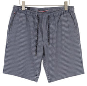 TOMMY HILFIGER Harlem Seersucker Stripe Men Shorts W34 Relaxed Tapered Fit Blue
