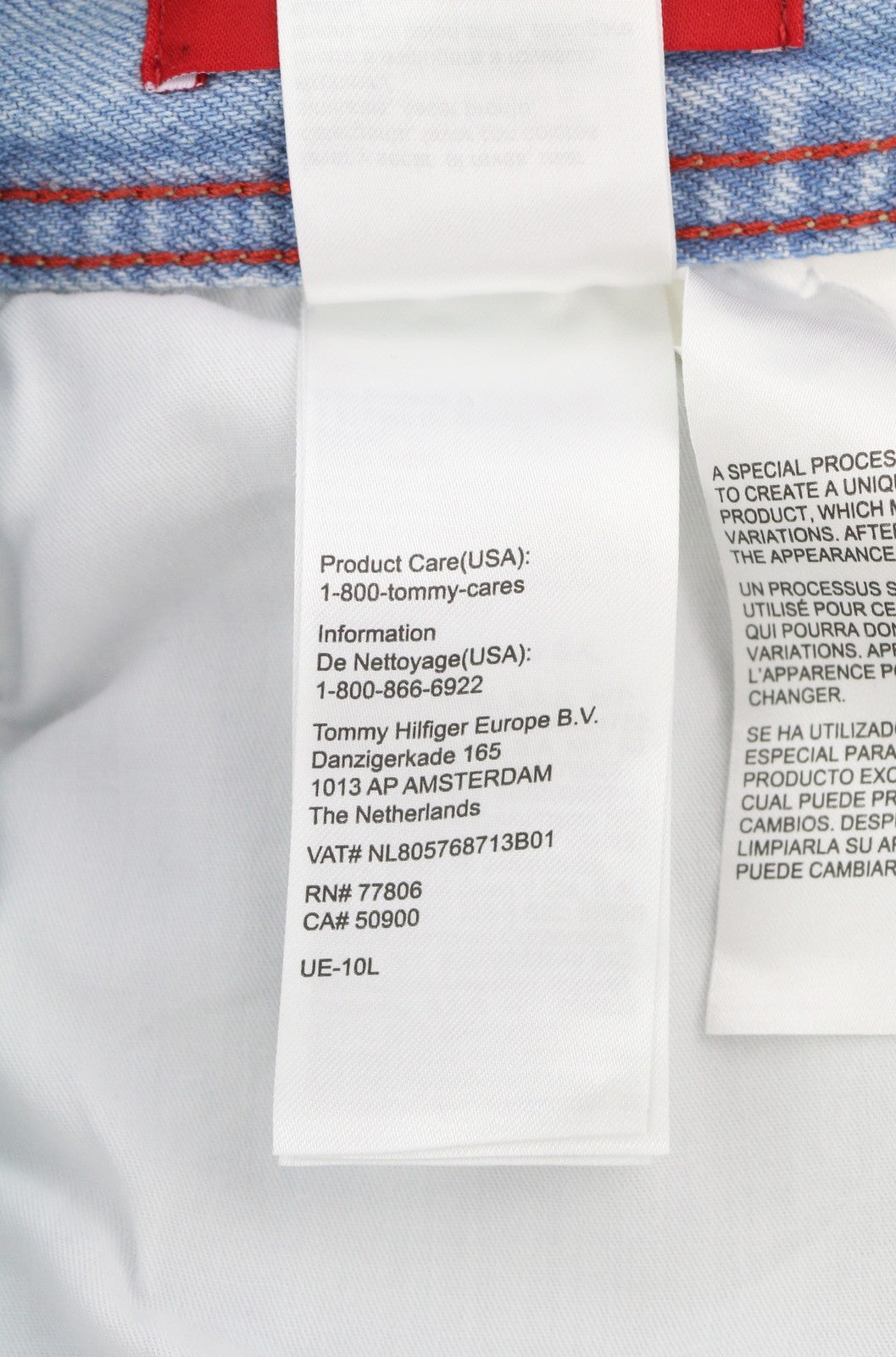 TOMMY HILFIGER Aiden Baggy Denim Men Shorts W30 Washed Blue Zip Fly Pockets