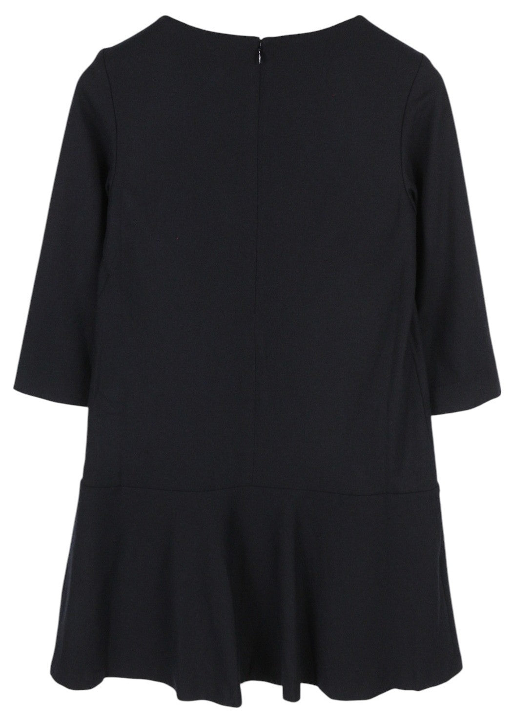 GANT Flannel Flare Women Dress EU36 Blue Wool Blend Round Neck 3/4 Sleeved Mini