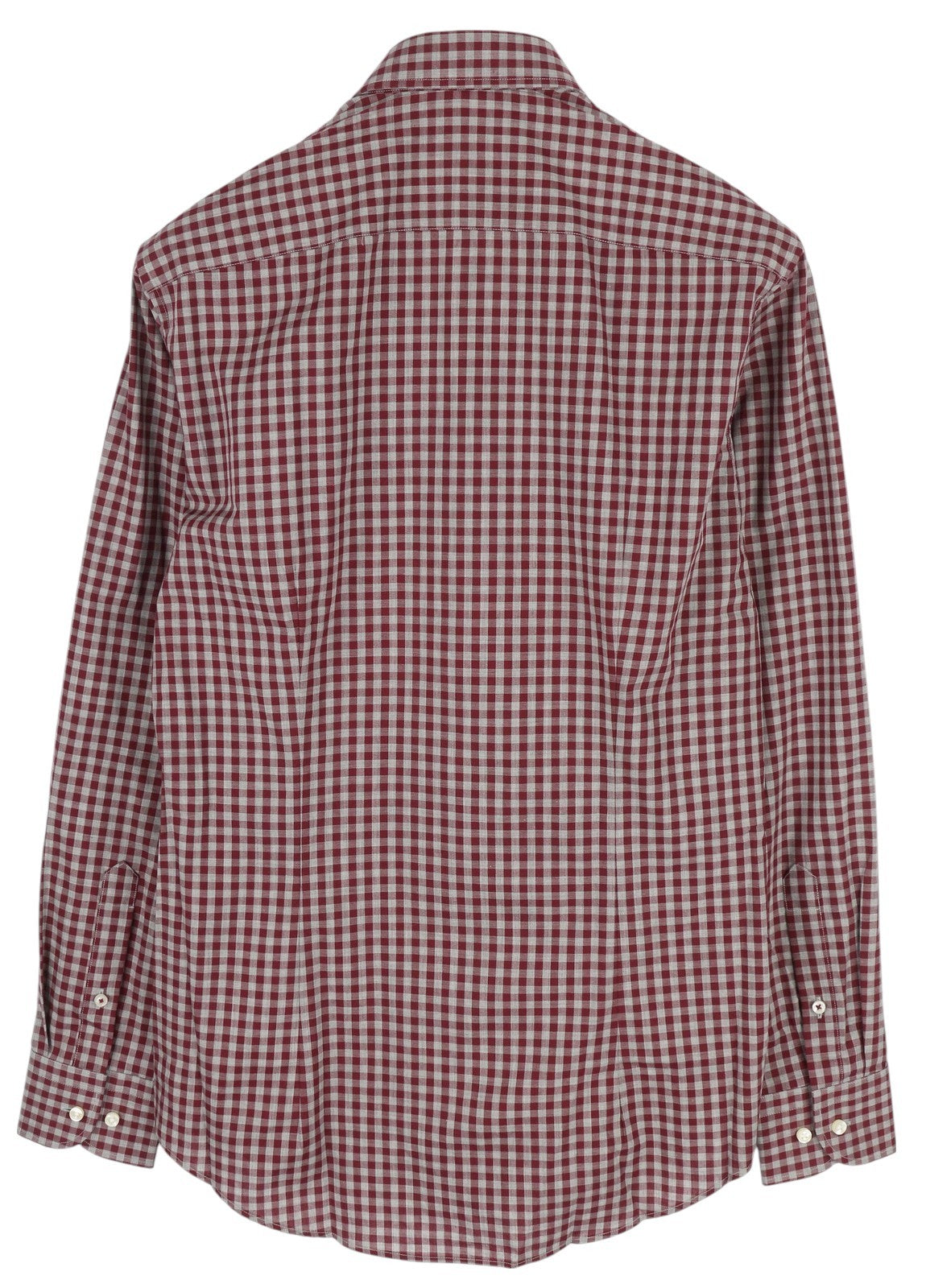 TOMMY HILFIGER Men Shirt S Burgundy Check Tailored Fitted Button-Up Cutaway
