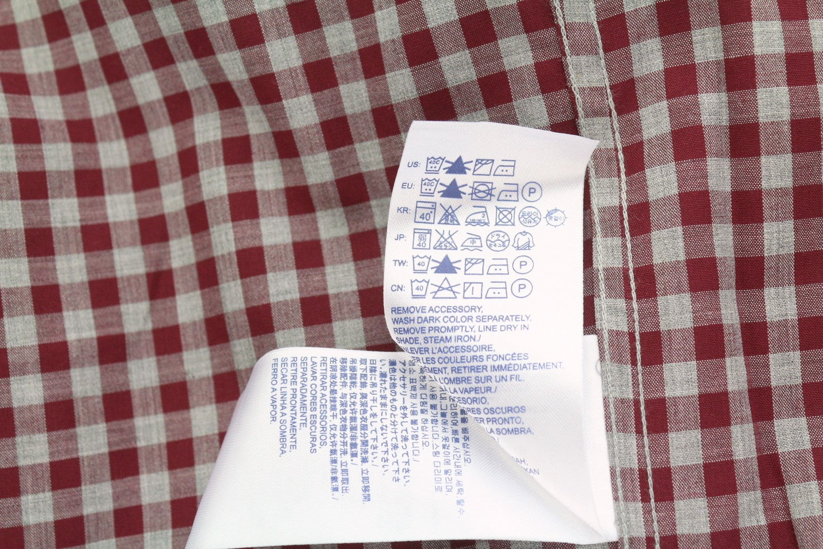 TOMMY HILFIGER Men Shirt S Burgundy Check Tailored Fitted Button-Up Cutaway