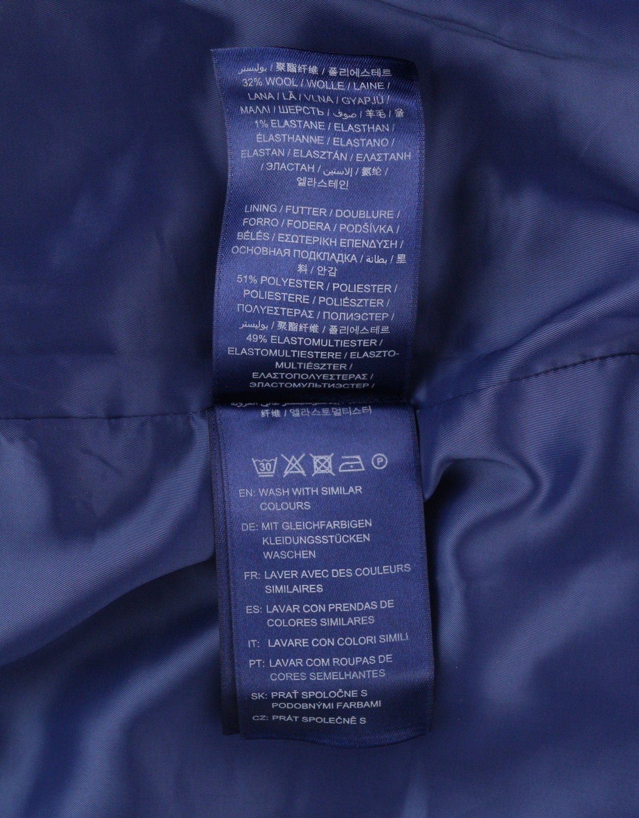 GANT Flannel Flare Women Dress EU34 Blue Wool Blend Round Neck 3/4 Sleeved Mini