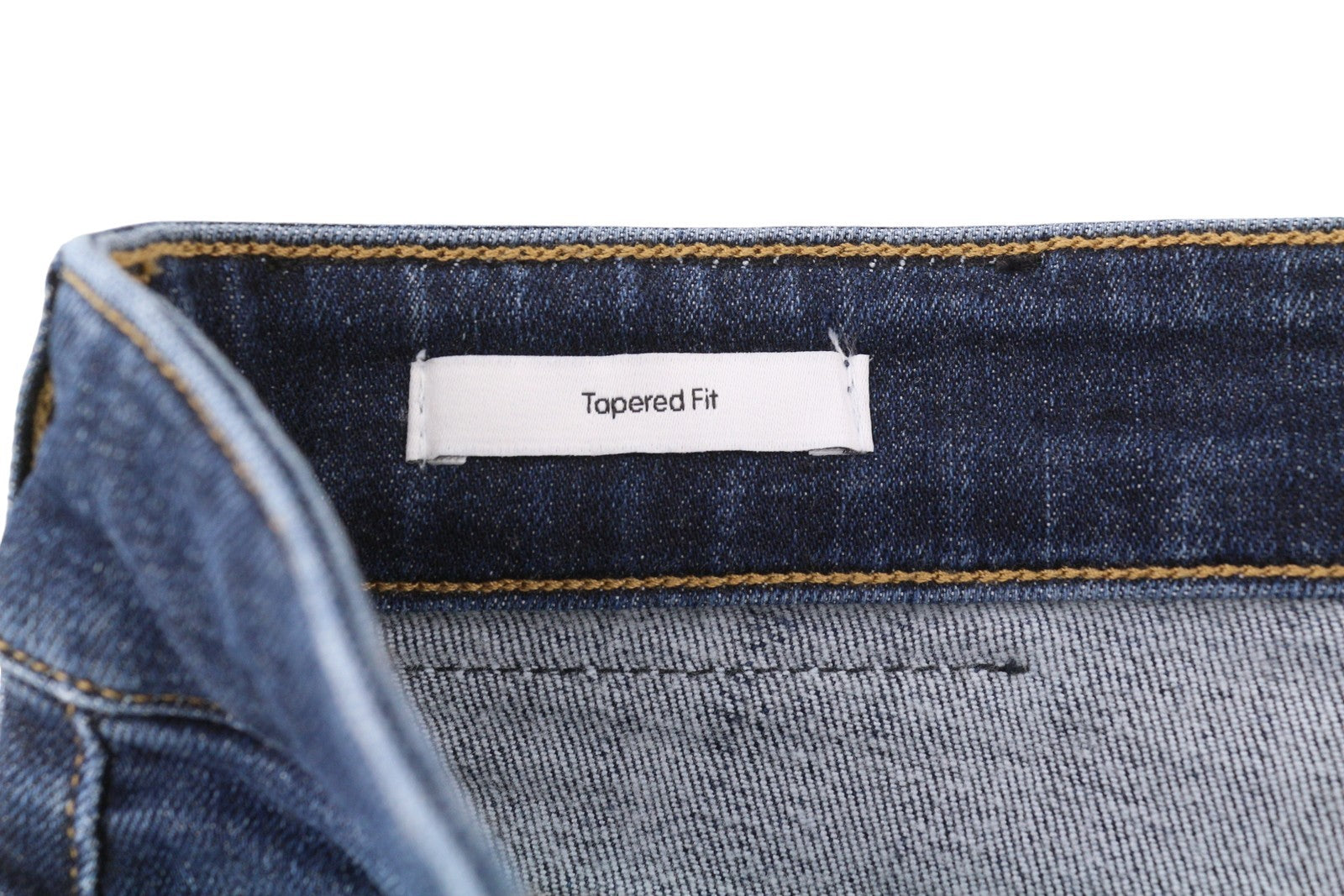 CALVIN KLEIN Tapered Dark Blue Men Jeans W38/L32 Stretchy Zip Fly Pockets Denim