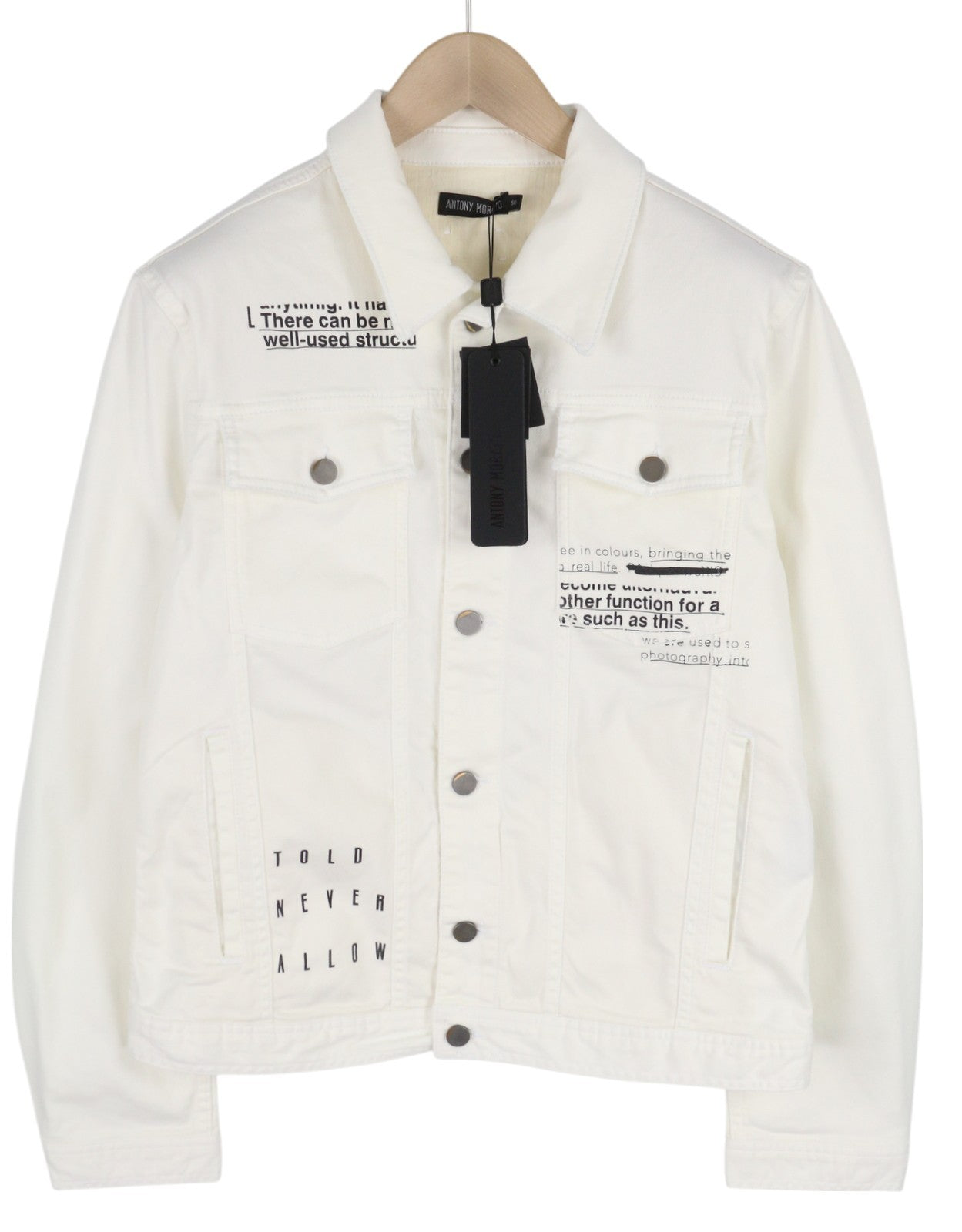 ANTONY MORATO Men Jacket L Denim White Trucker Button-Up Unlined Unisex
