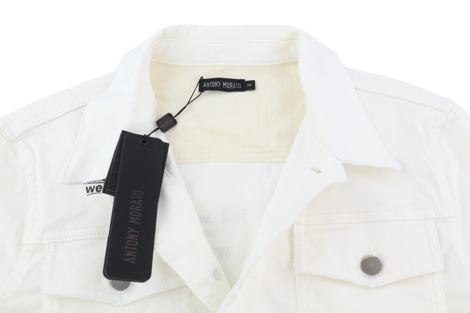 ANTONY MORATO Men Jacket L Denim White Trucker Button-Up Unlined Unisex