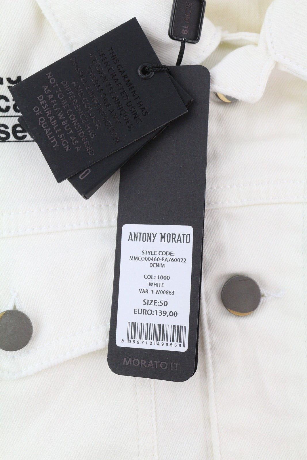 ANTONY MORATO Men Jacket L Denim White Trucker Button-Up Unlined Unisex