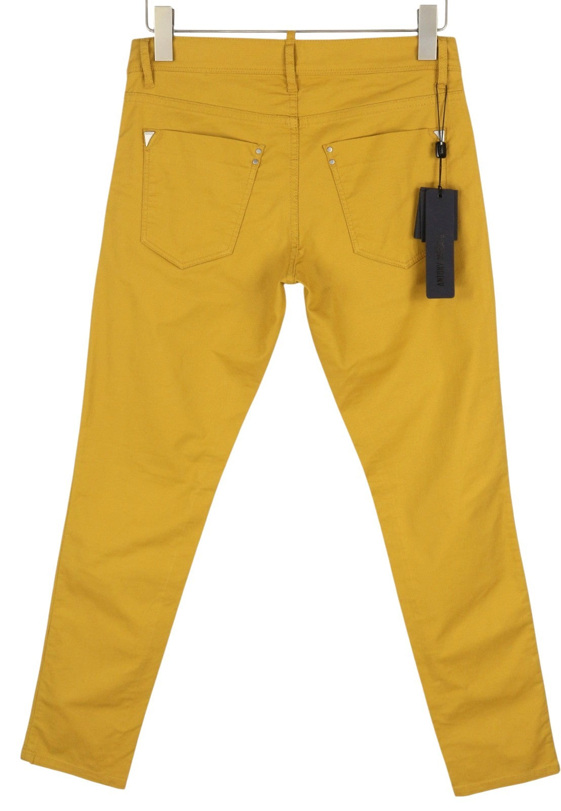 ANTONY MORATO Keith Men Trousers W28 Yellow Textured Skinny Fit Zip Fly Casual