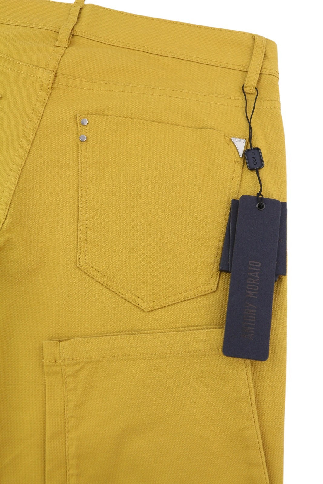 ANTONY MORATO Keith Men Trousers W28 Yellow Textured Skinny Fit Zip Fly Casual