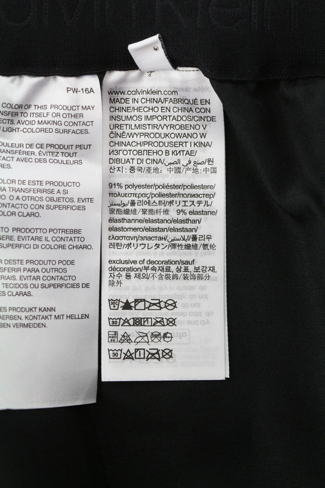 CALVIN KLEIN Crinkle Tech Stretch Men Trousers XL Black Slim Fit Elastic Waist