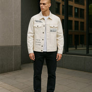 ANTONY MORATO Men Jacket XL Denim White Trucker Button-Up Unlined Unisex