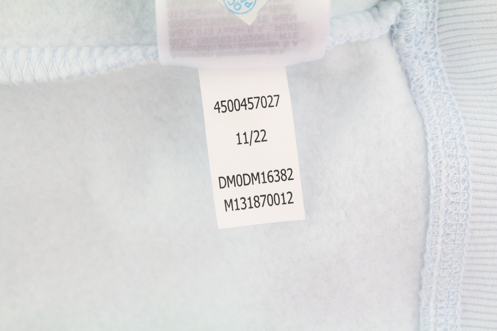 TOMMY HILFIGER Men Hoodie L Light Blue Kangaroo Pocket Hooded Logos Pullover