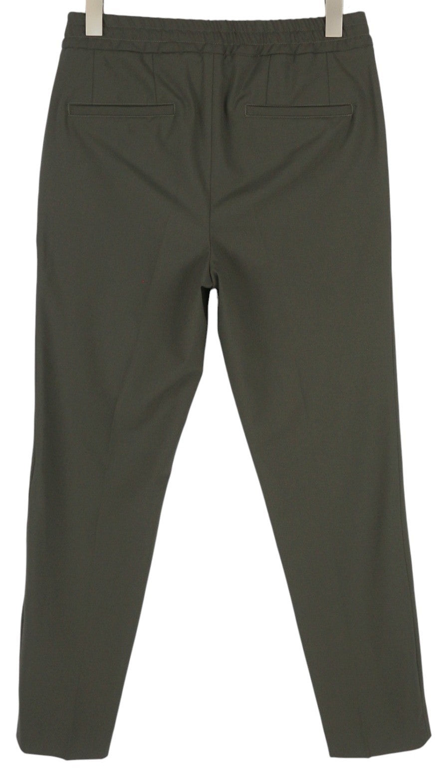 TOMMY HILFIGER THFlex Men Trousers W31 Khaki Plain Pleated Elastic Waist Slim