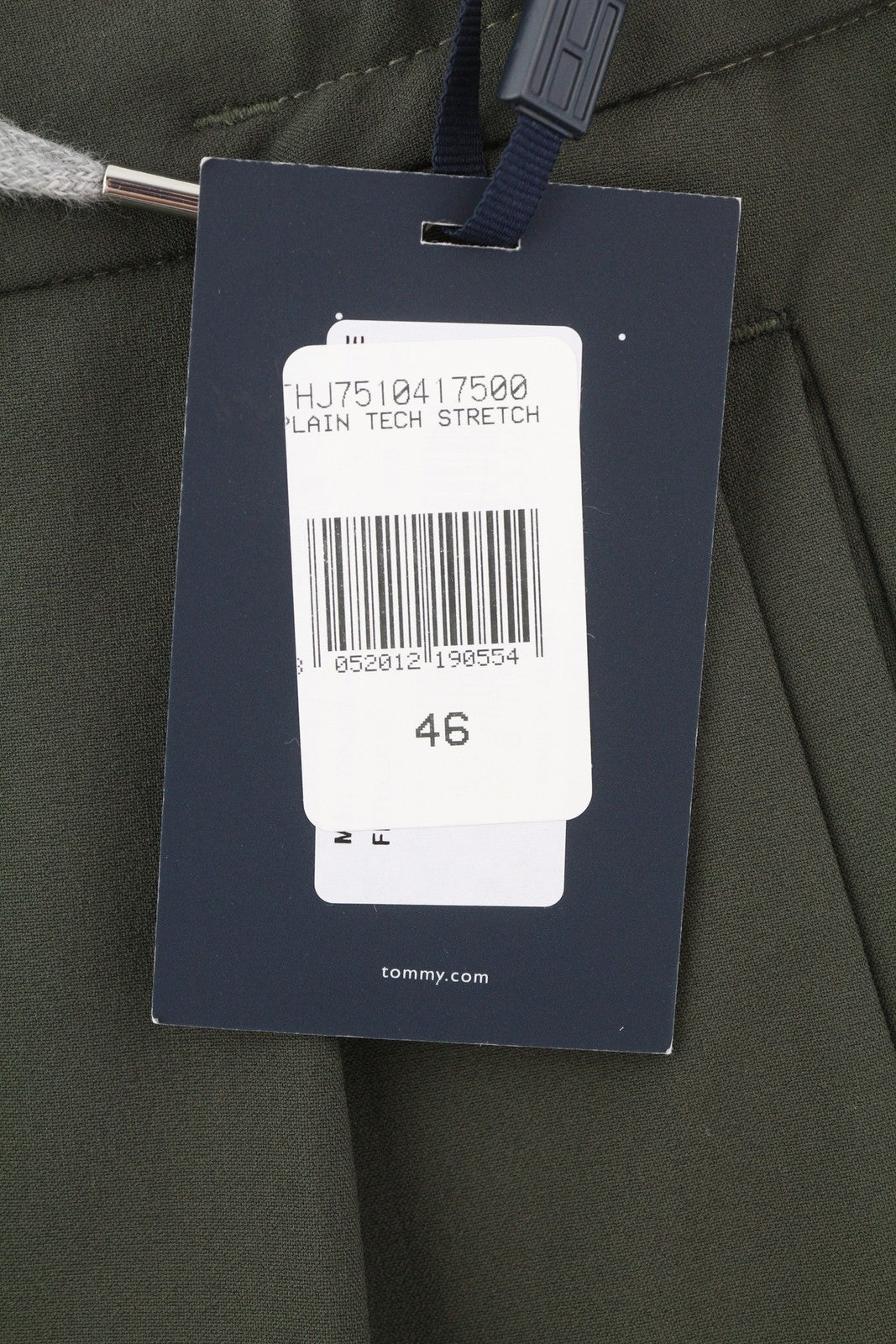 TOMMY HILFIGER THFlex Men Trousers W31 Khaki Plain Pleated Elastic Waist Slim