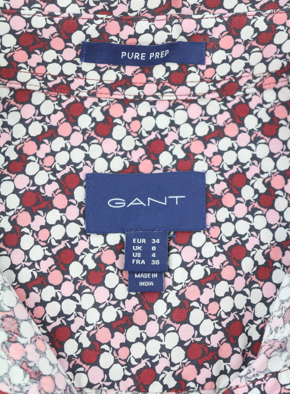 GANT Autunm Print Stretch Women Shirt EU34 Casual Patterned Button-Up Spread