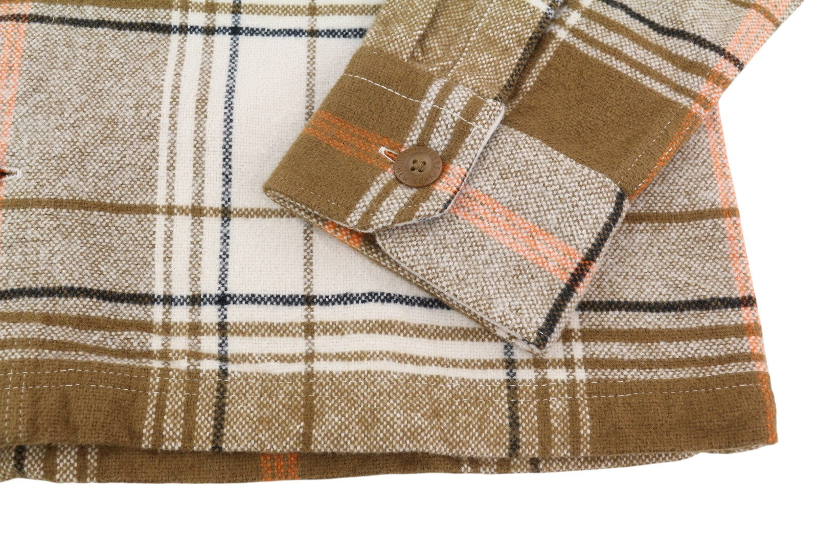 TOMMY HILFIGER Brushed Check Men Shirt XL Overshirt Flannel Thick Button Brown