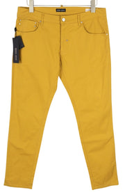 ANTONY MORATO Keith Men Trousers W34 Yellow Textured Skinny Fit Zip Fly Casual