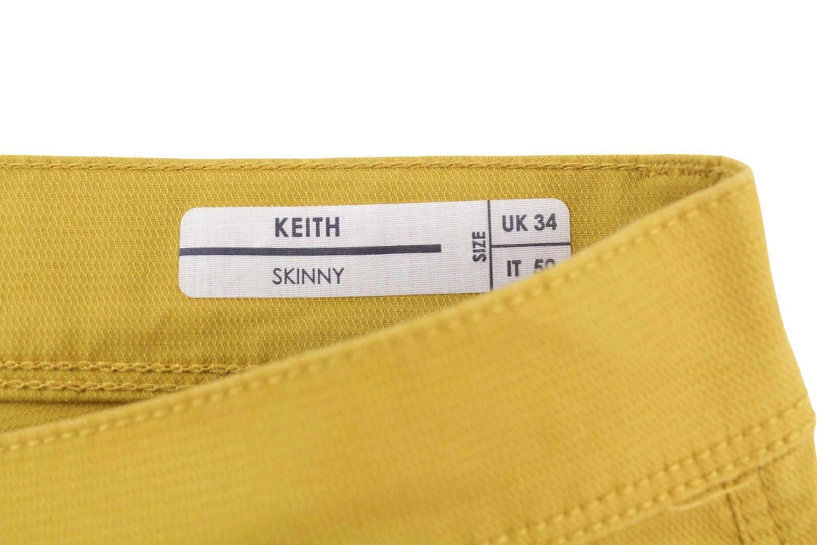 ANTONY MORATO Keith Men Trousers W34 Yellow Textured Skinny Fit Zip Fly Casual