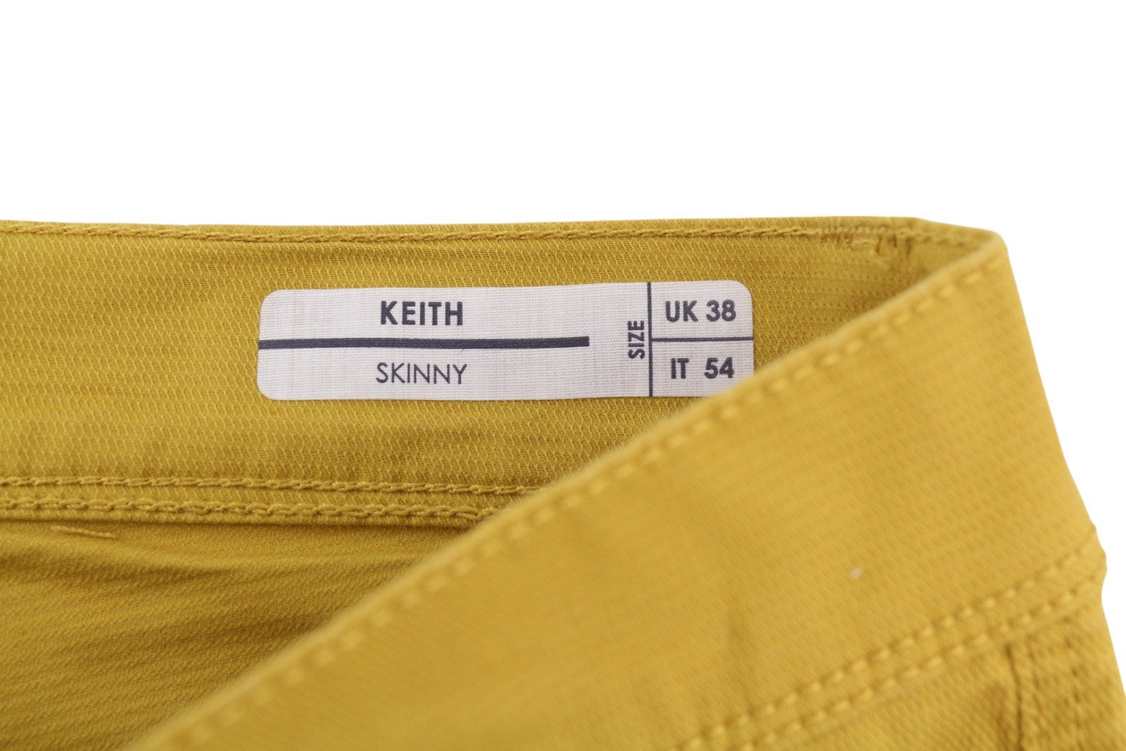 ANTONY MORATO Keith Men Trousers W38 Yellow Textured Skinny Leg Zip Fly Casual
