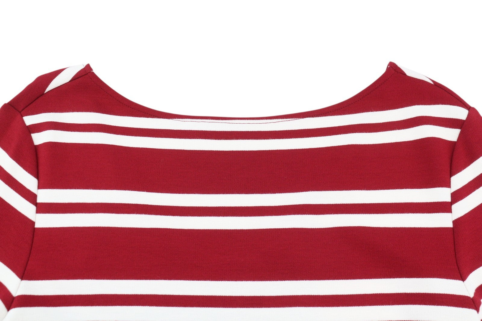 GANT dryžuota moteriška suknelė S bordo spalvos apvaliu kaklu 3/4 rankovėmis džersio ilgio iki kelių 