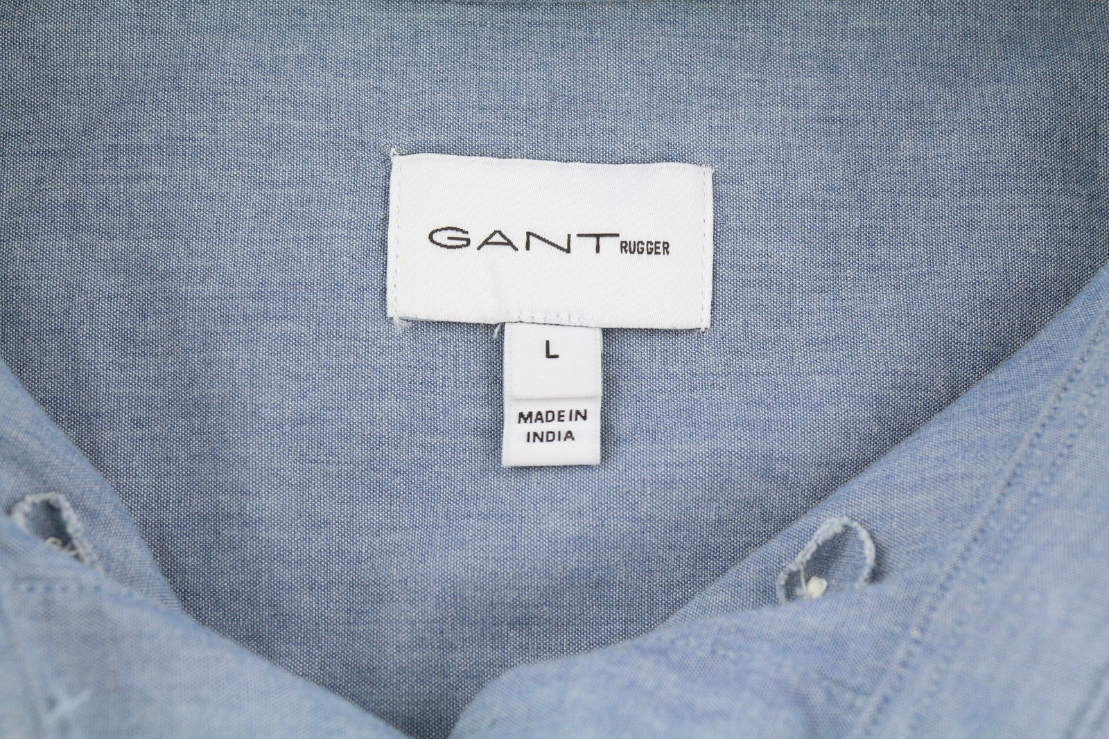 GANT Rugger Chambray Smille Women Shirt L Blue Belted Button-Down Long Sleeve