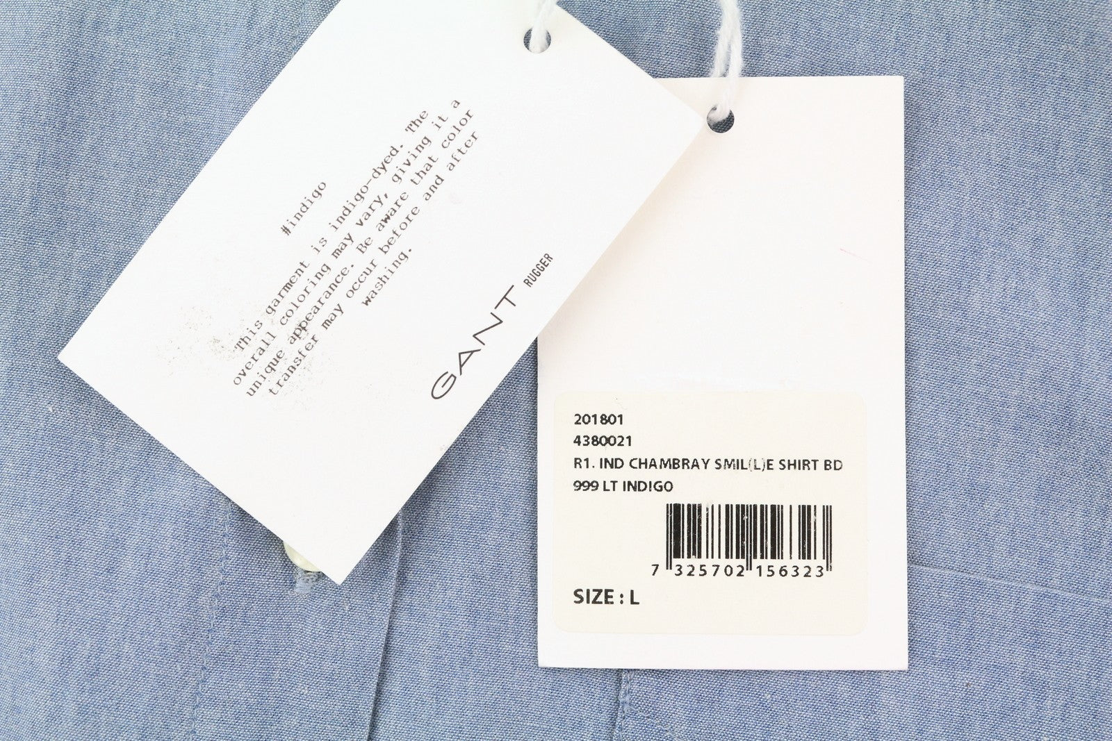 GANT Rugger Chambray Smille Women Shirt L Blue Belted Button-Down Long Sleeve